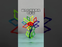 Renkli Çiçekler Manyetik Geometrik Kelepçeler 3 Yaşındaki Çocuklar İçin Manyetik Yapı Blokları