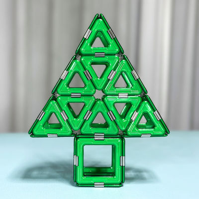 Yaratıcı Bulmaca Oyuncağı 3D Manyetik Bina Plakeleri Çocuklar İçin Noel Ağacı Blokları